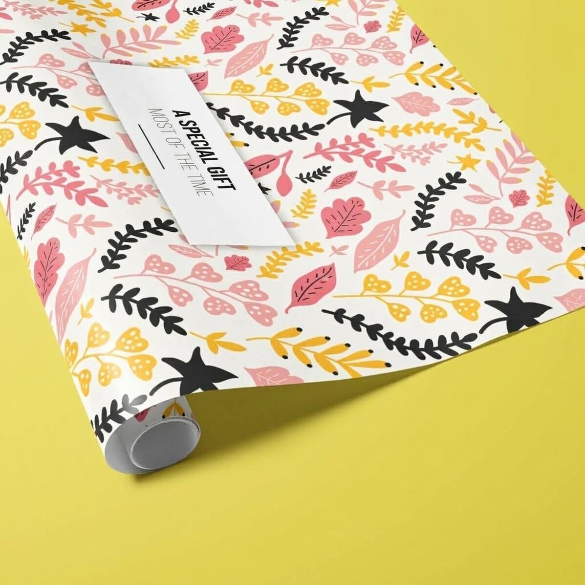 Papier do pakowania prezentów z indywidualnym napisem – Autumn flowers