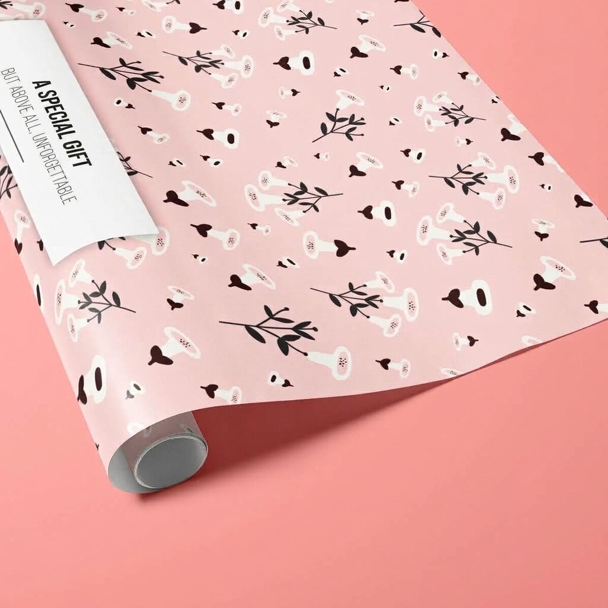 Papier do pakowania prezentów z indywidualnym napisem – Flowers