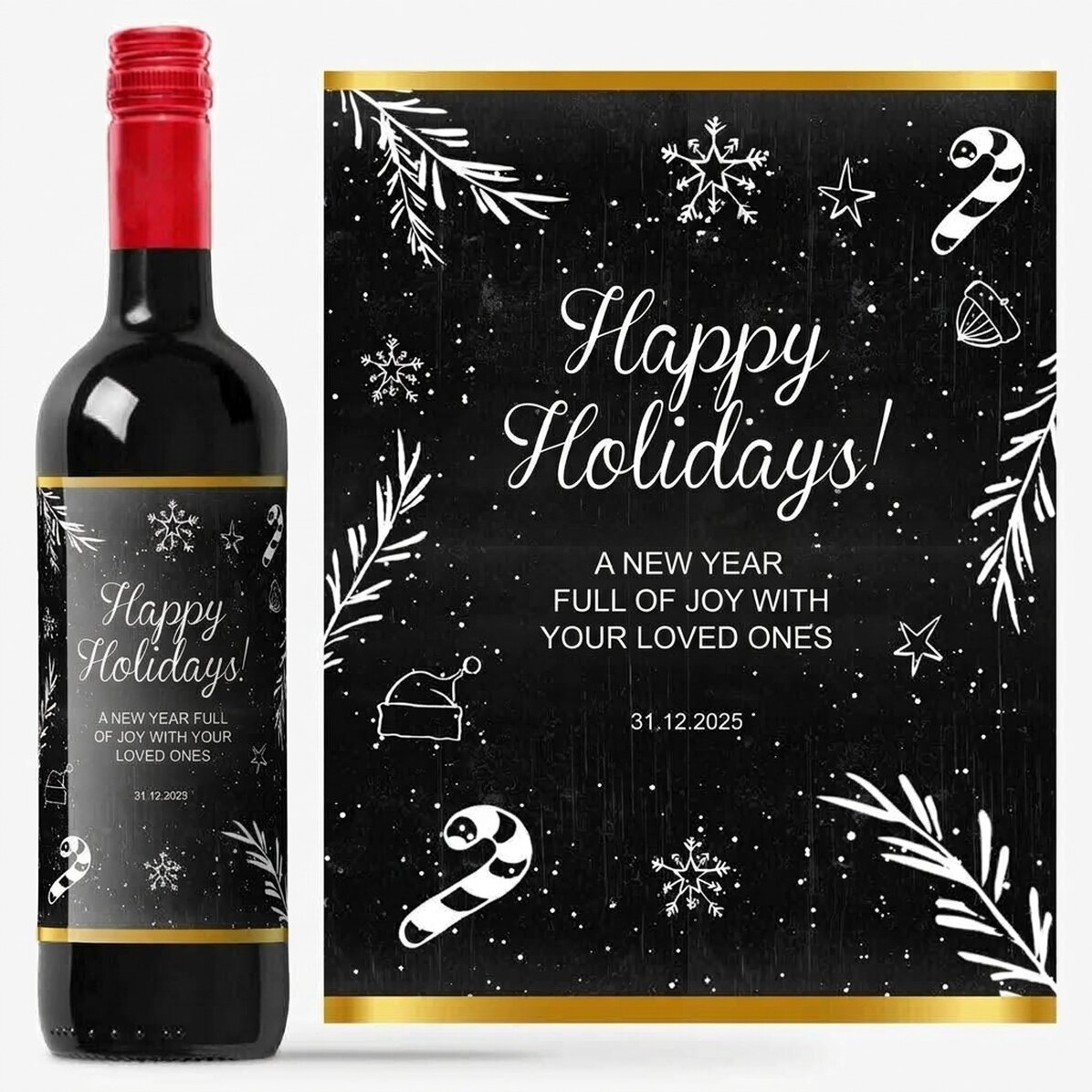 Wino z indywidualnym nadrukiem – Christmas Time