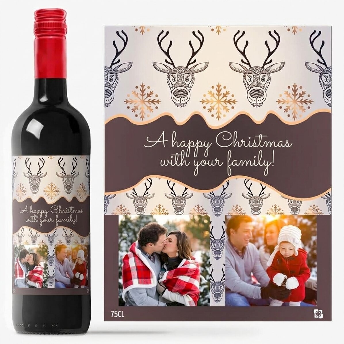 Wino z indywidualną etykietą „Golden Antlers”