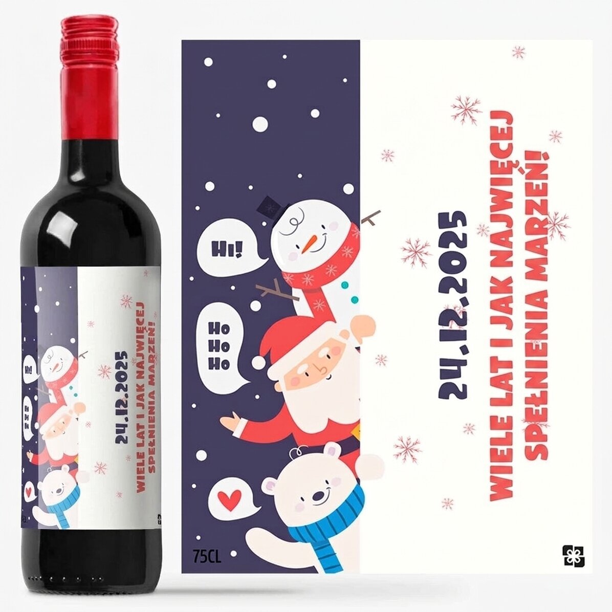 Wino z indywidualnym nadrukiem – Święty Mikołaj