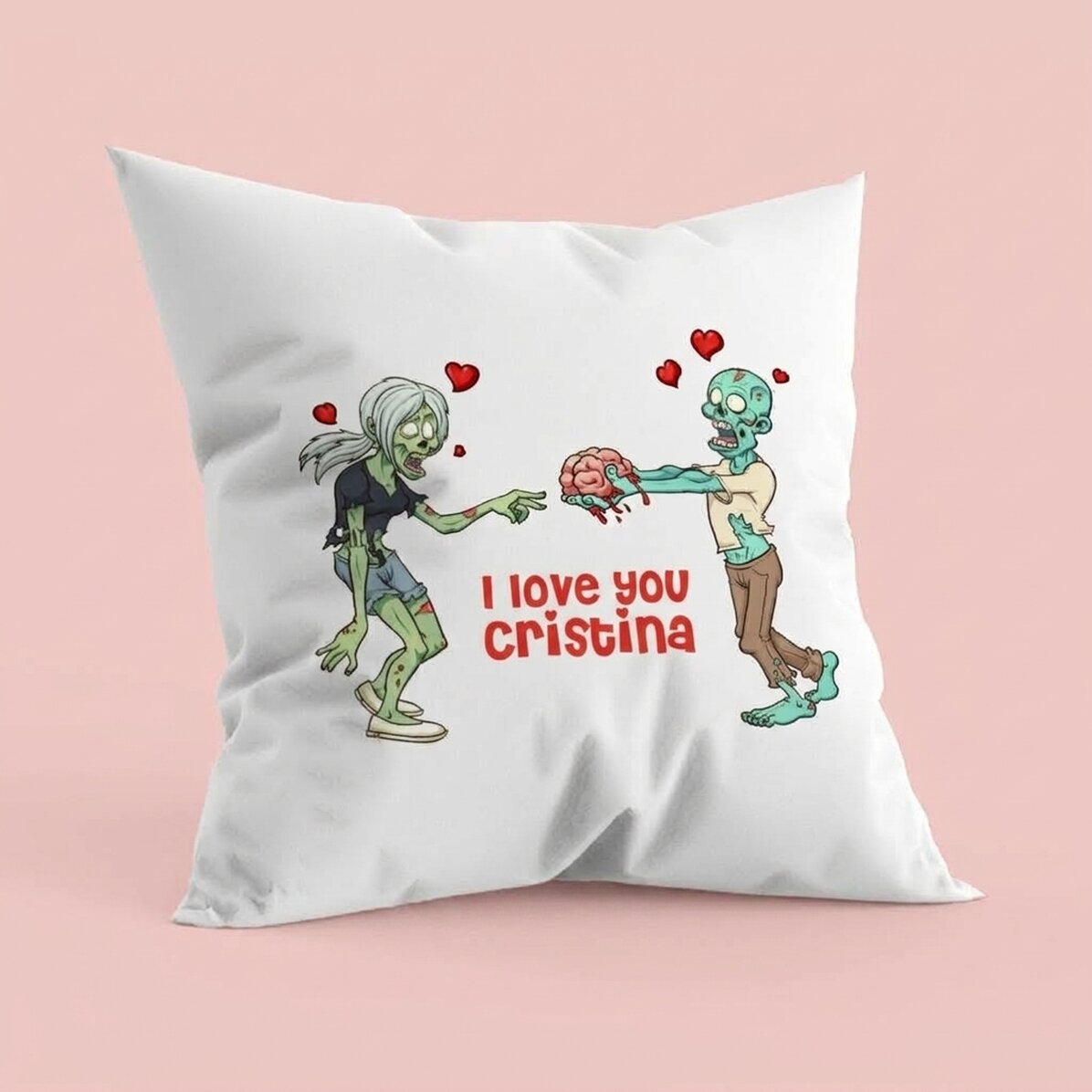 Spersonalizowana poduszka z napisem – Zombie Love