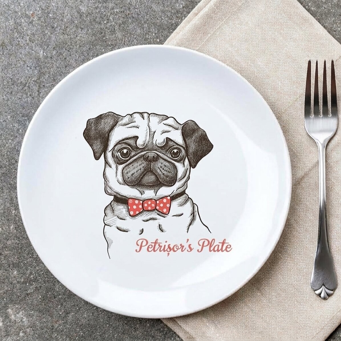 Spodek z indywidualnym napisem – Pug life