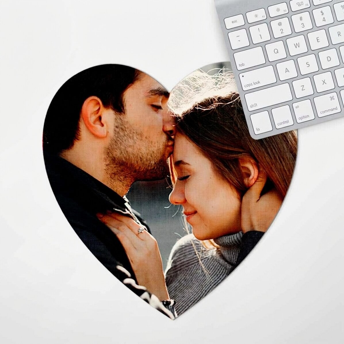 Spodek pod mysz w kształcie serca z własnym zdjęciem