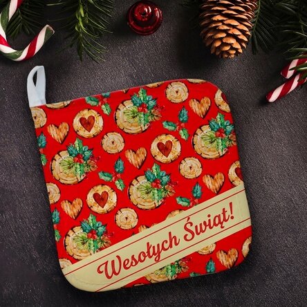 Spodek pod gorący garnek z indywidualnym napisem – Mistletoe