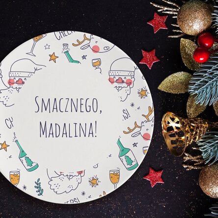 Spersonalizowany talerz z napisem – Drunk Santa