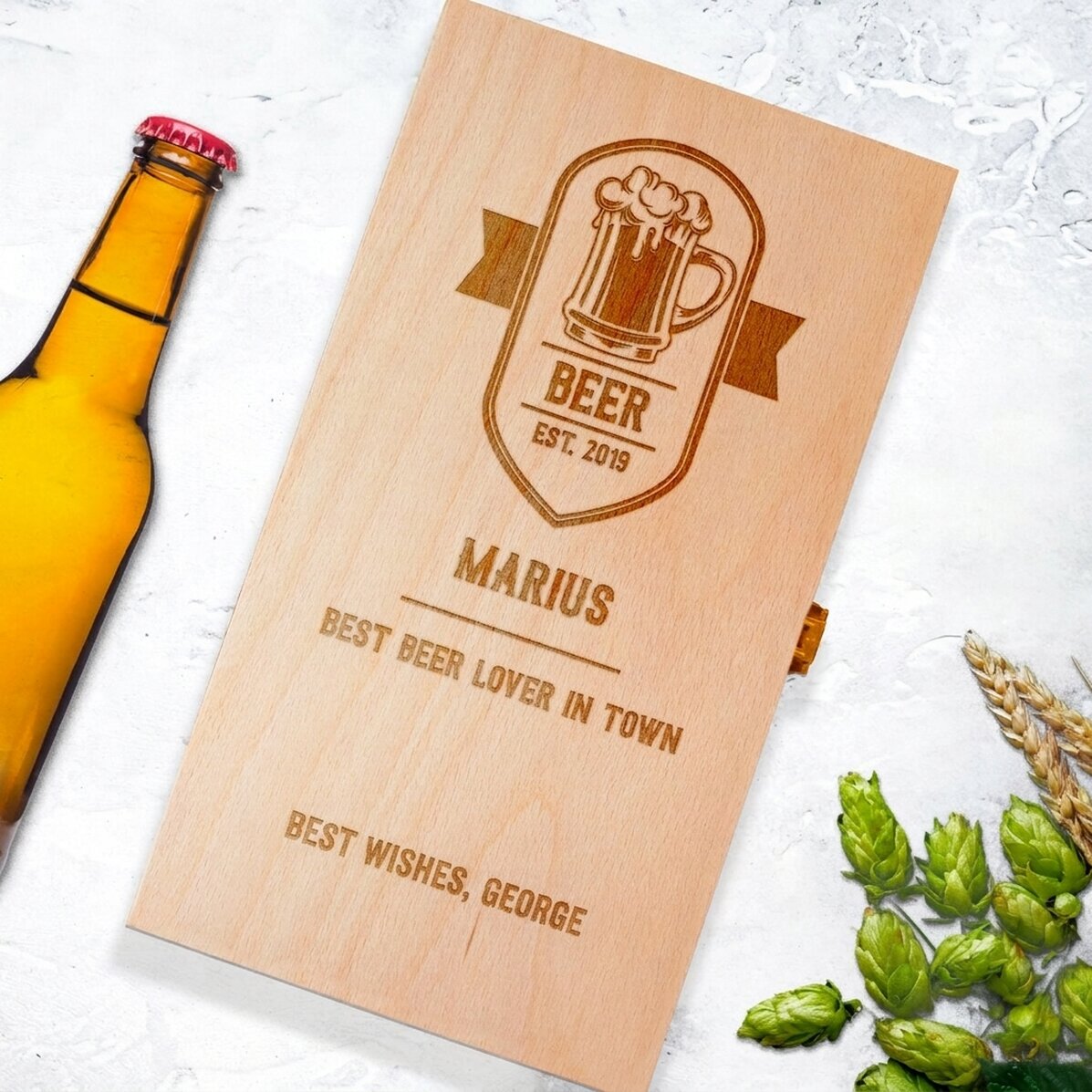 Spersonalizowane pudełko na trzy butelki piwa – Best Beer Drinker