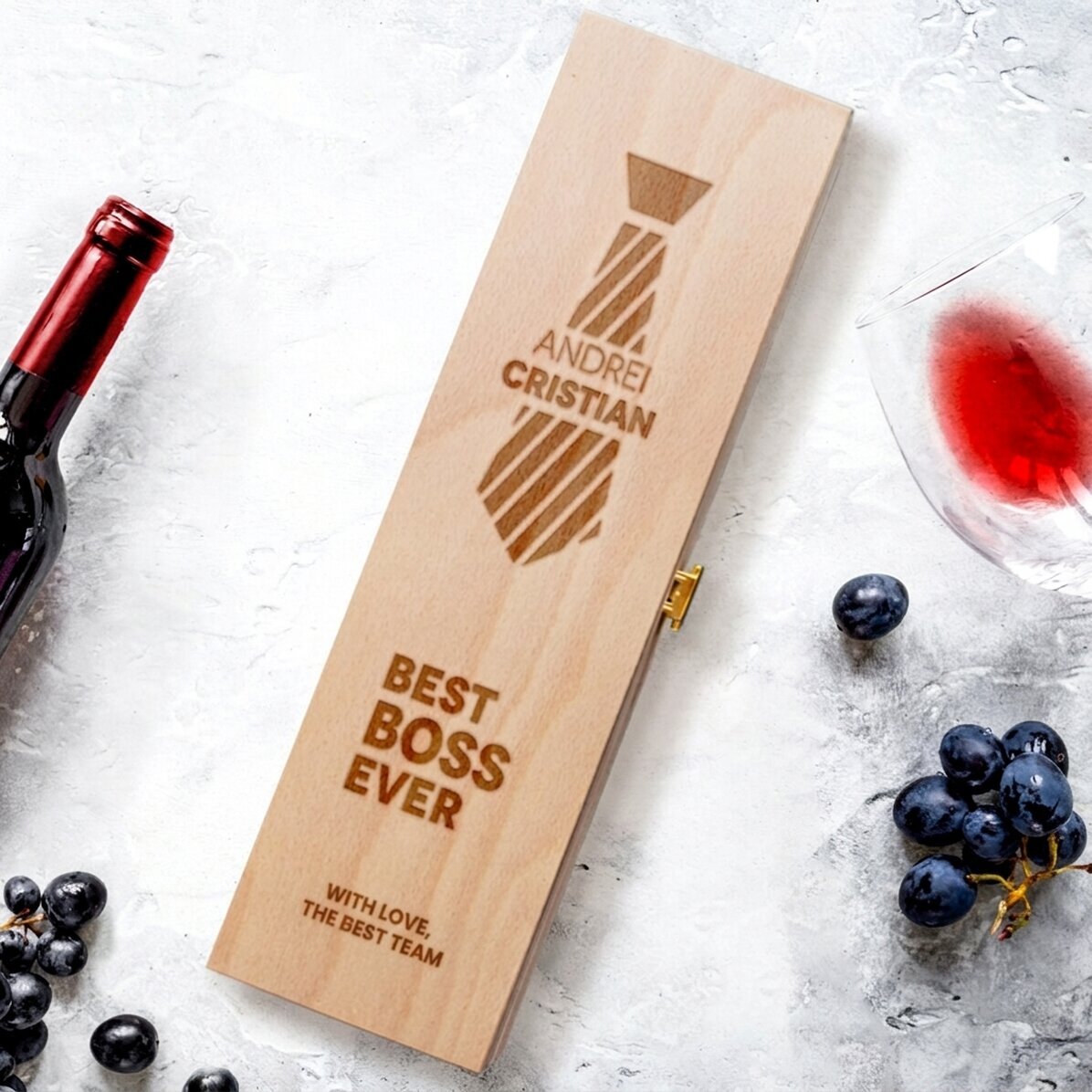 Spersonalizowane pudełko na wino – Best Boss Ever 2