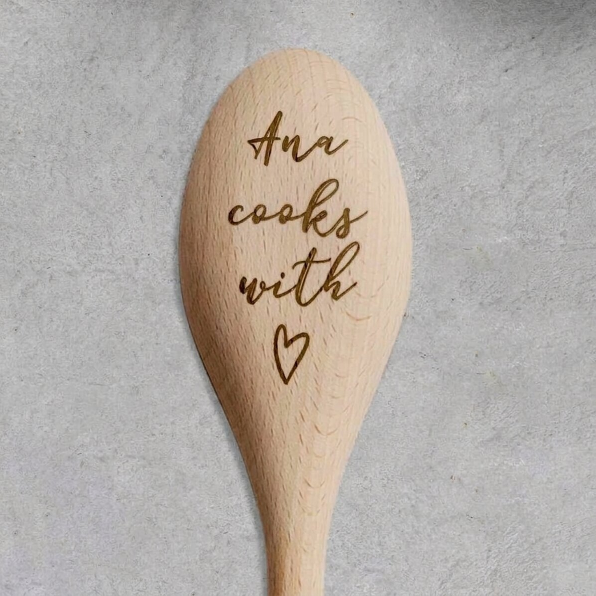 Spersonalizowana drewniana łyżka – Cook with love