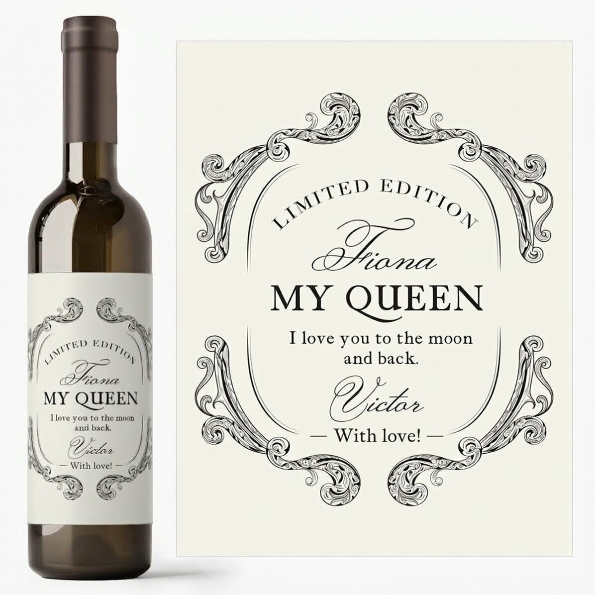 Wino z indywidualnym napisem – Antique