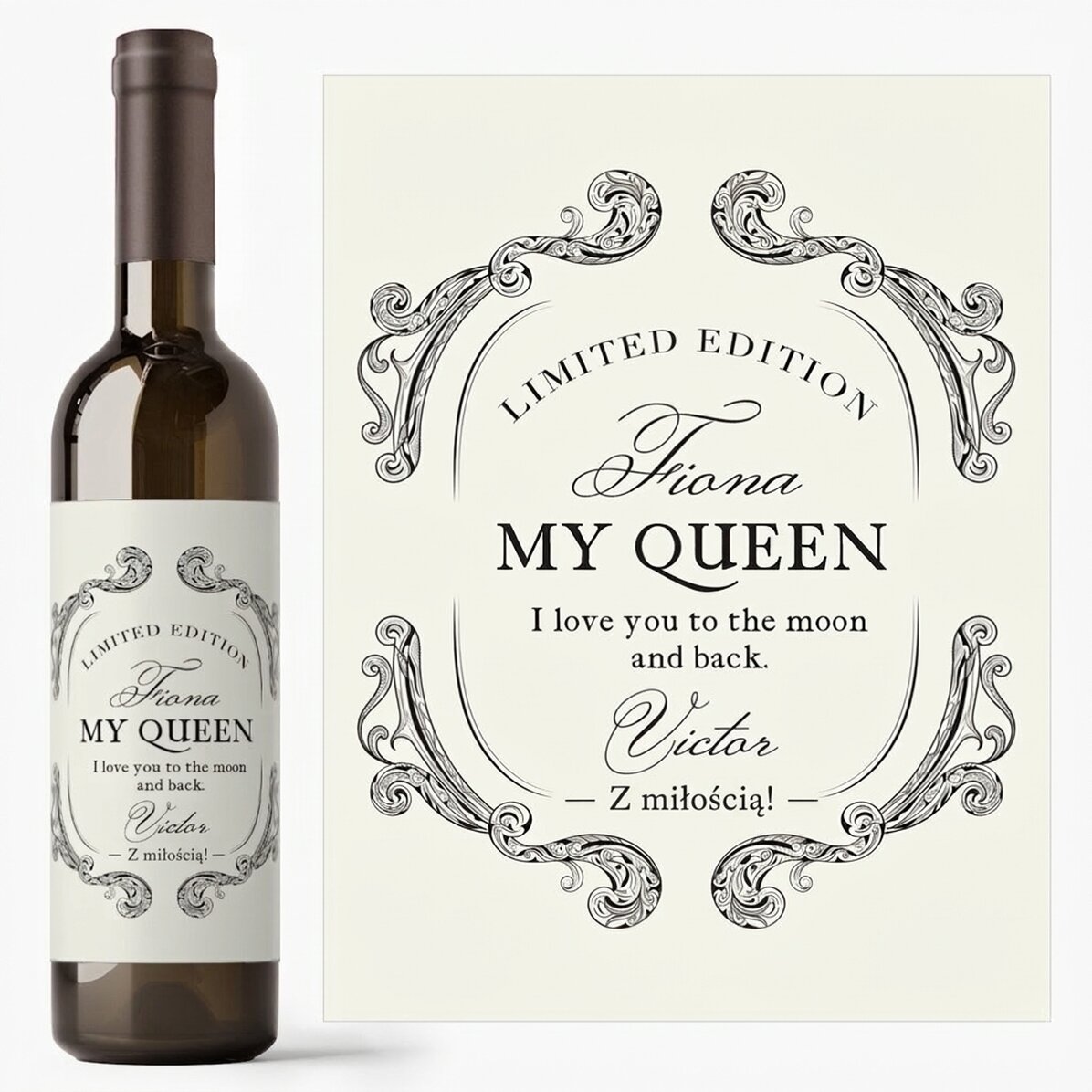 Wino z indywidualnym napisem – Antique