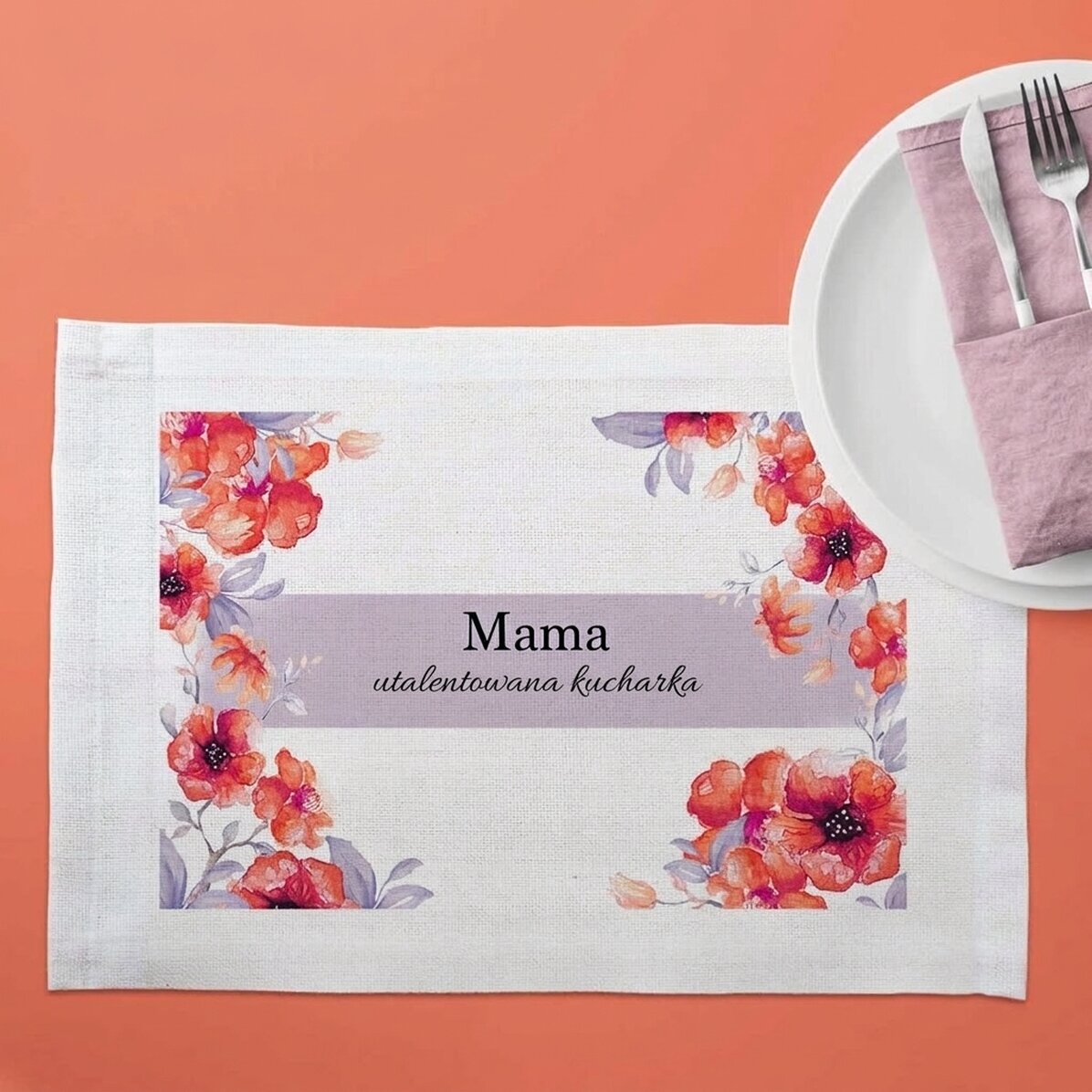 Spersonalizowany podstawka pod talerz – Mama, utalentowana kucharka