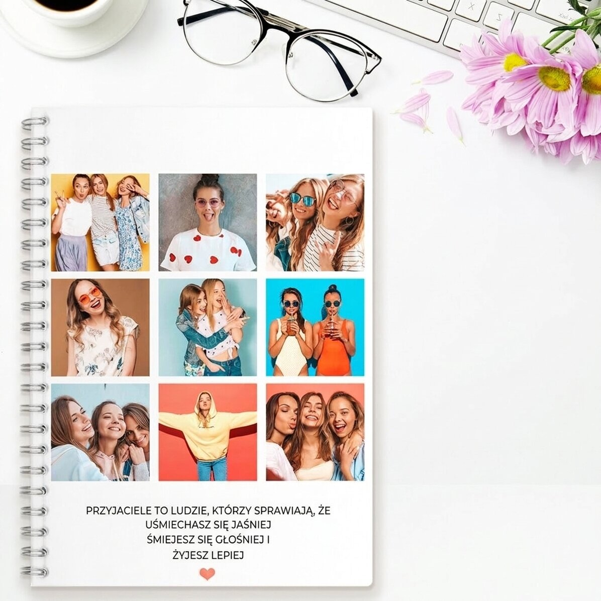 Spersonalizowany notes z 9 zdjęciami i tekstem – F.r.i.e.n.d.s