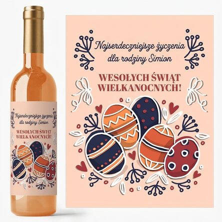 Wino z indywidualnym napisem – Życzenia wielkanocne