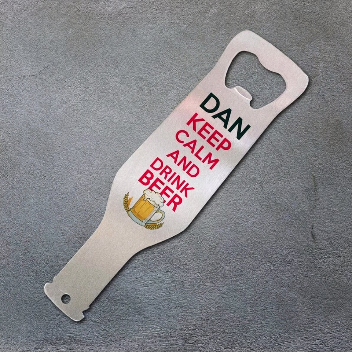Spersonalizowany otwieracz do piwa – Keep calm and drink beer