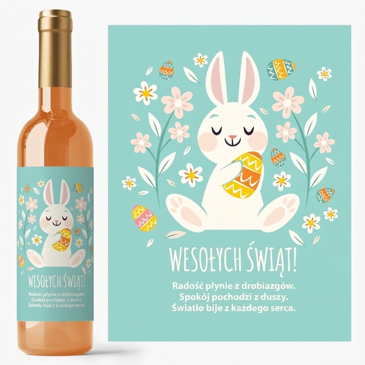 Wino z indywidualnym napisem – Happy Bunny