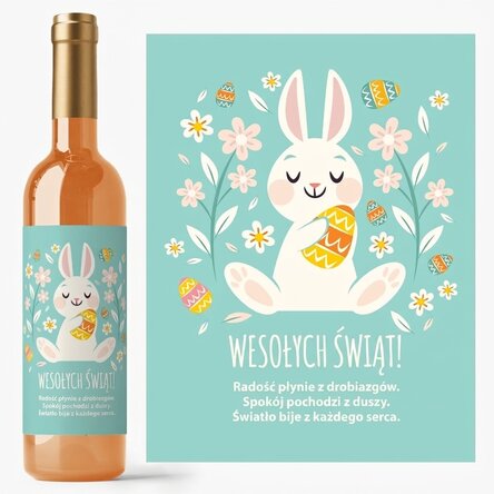Wino z indywidualnym napisem – Happy Bunny