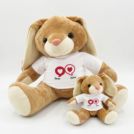 Plus: spersonalizowany królik z napisem – Chat hearts
