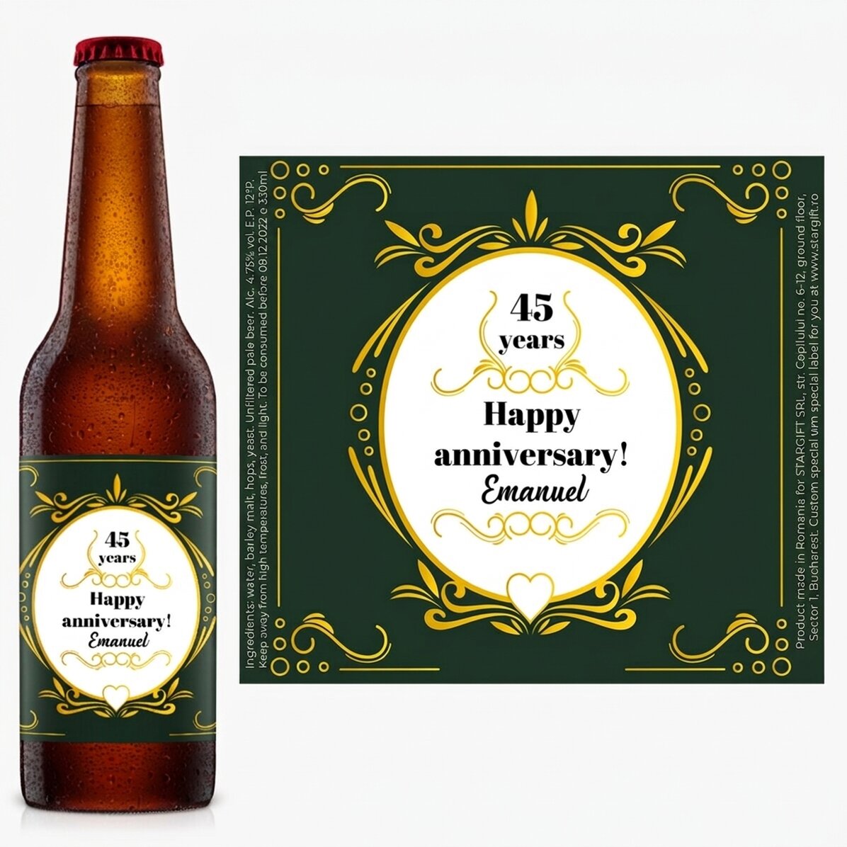 Piwo z indywidualnym napisem – Happy anniversary!