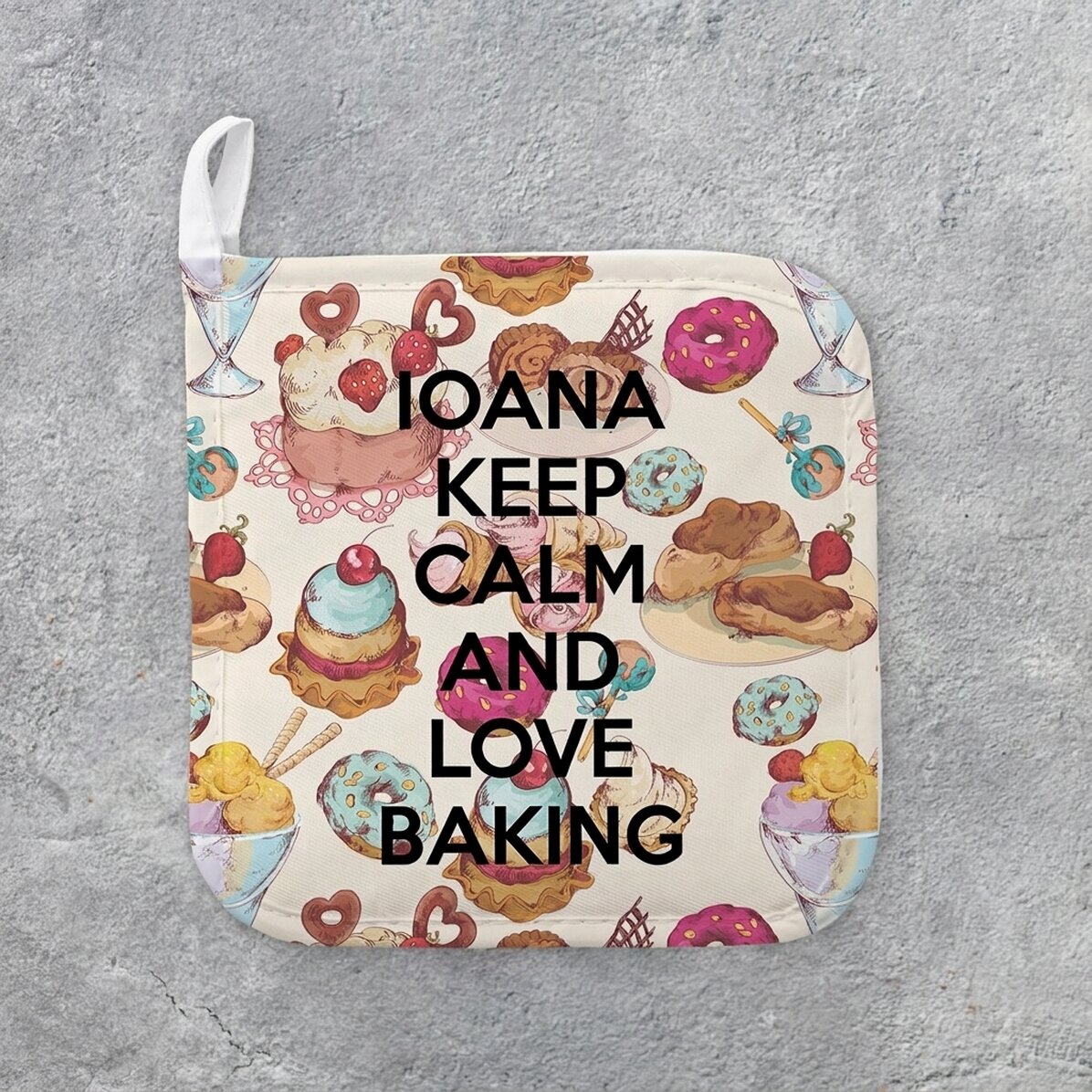 Spodek pod gorący garnek z indywidualnym napisem – Keep Calm