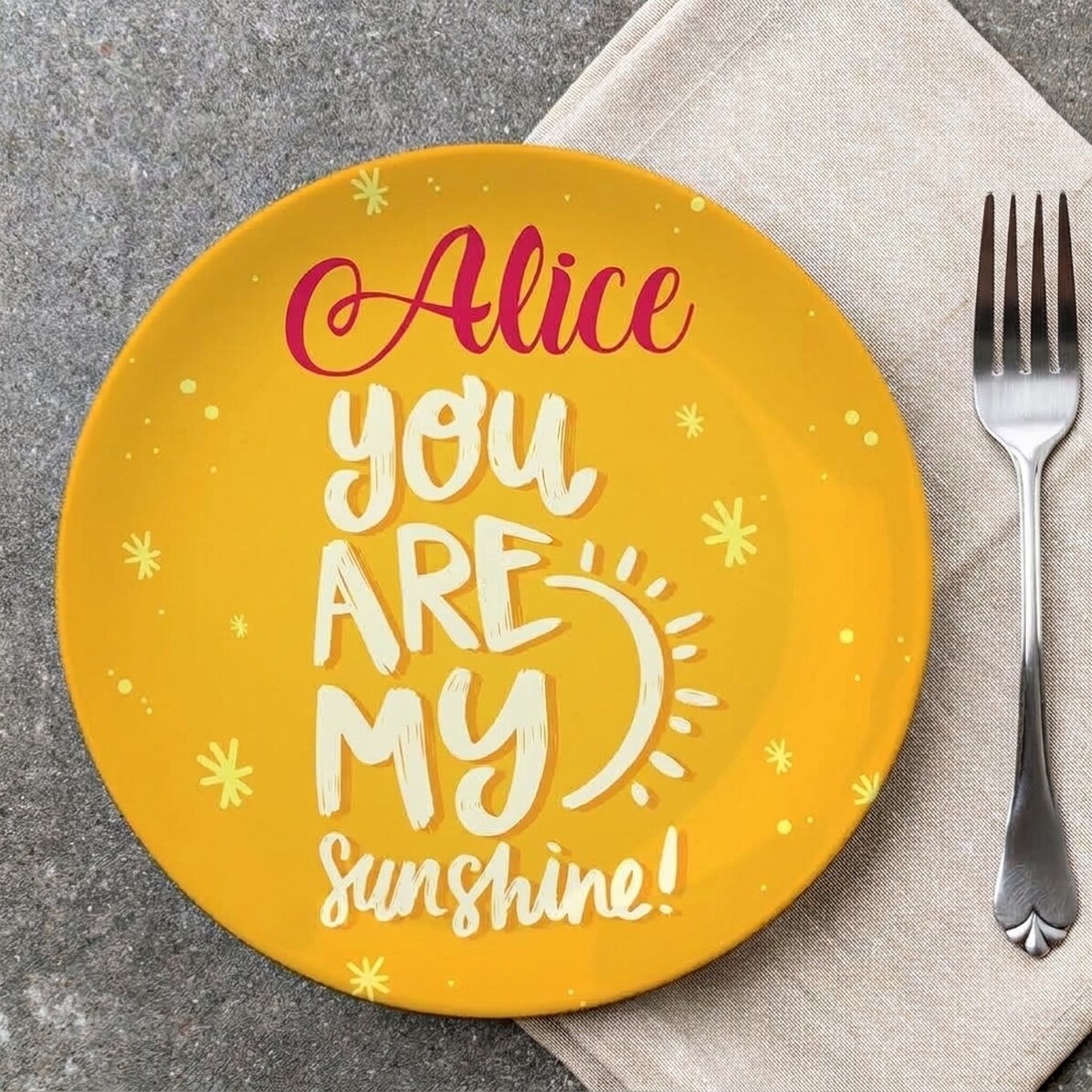 Spodek z indywidualnym napisem – „You are my sunshine”