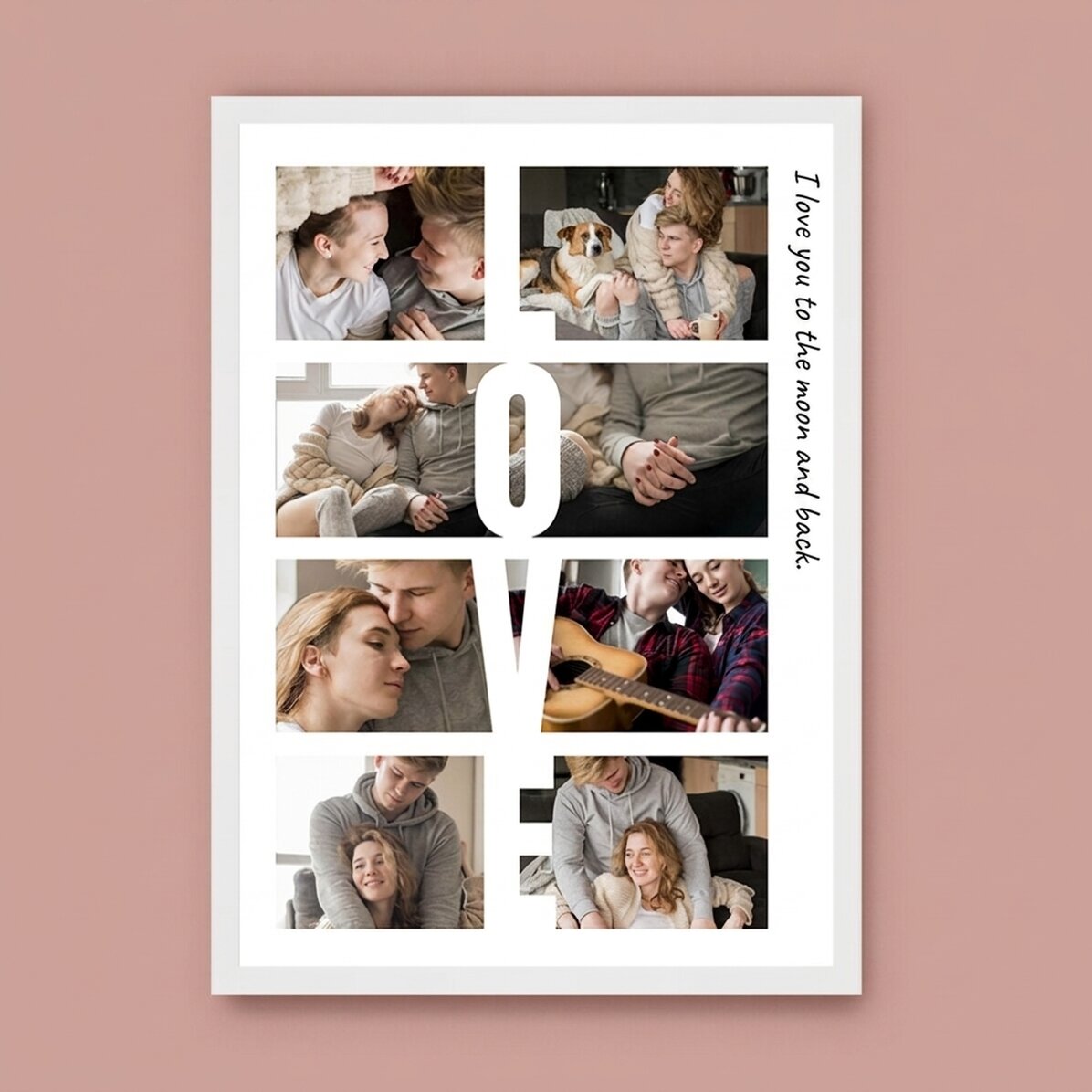 Spersonalizowany obraz z napisem i 8 zdjęciami – LOVE