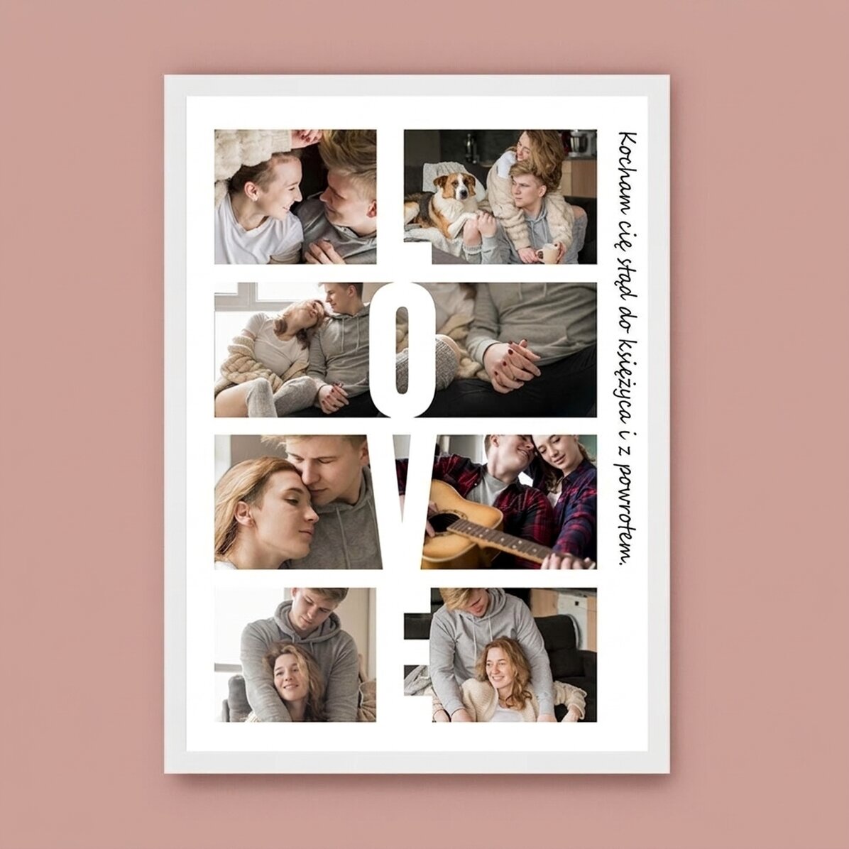 Spersonalizowany obraz z napisem i 8 zdjęciami – LOVE