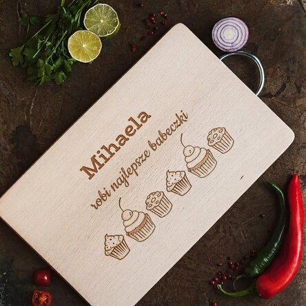 Prostokątna krajalnica z personalizowanym uchwytem – model „muffins”