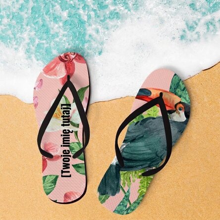 Klapki personalizowane z napisem – Tropical oasis