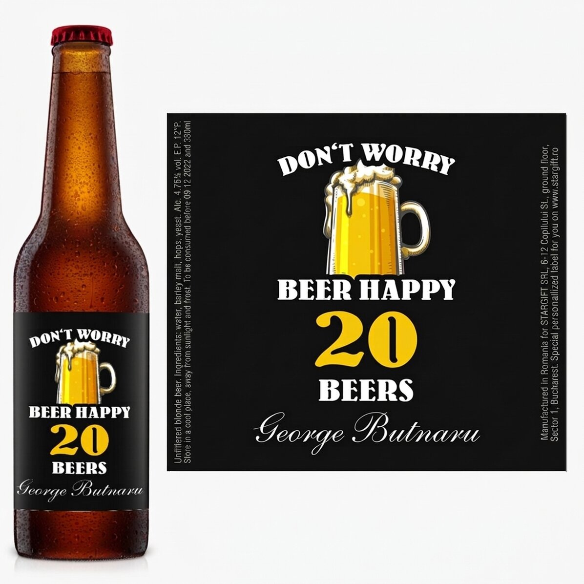 Piwo z indywidualnym napisem – Beer happy!