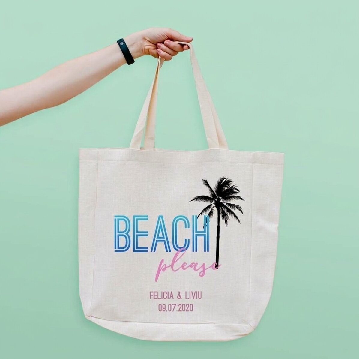 Spersonalizowana torba plażowa z napisem – „Beach please”