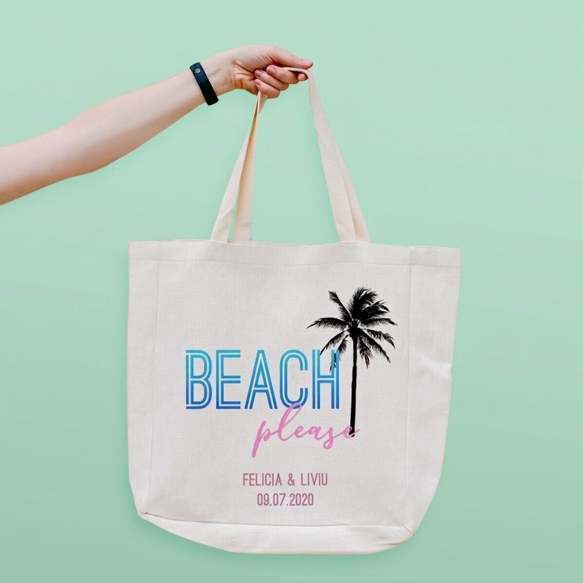 Spersonalizowana torba plażowa z napisem – „Beach please”