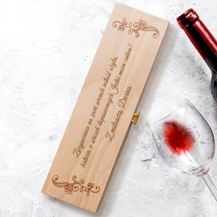 Spersonalizowane pudełko na wino z napisem – Najpiękniejsze myśli