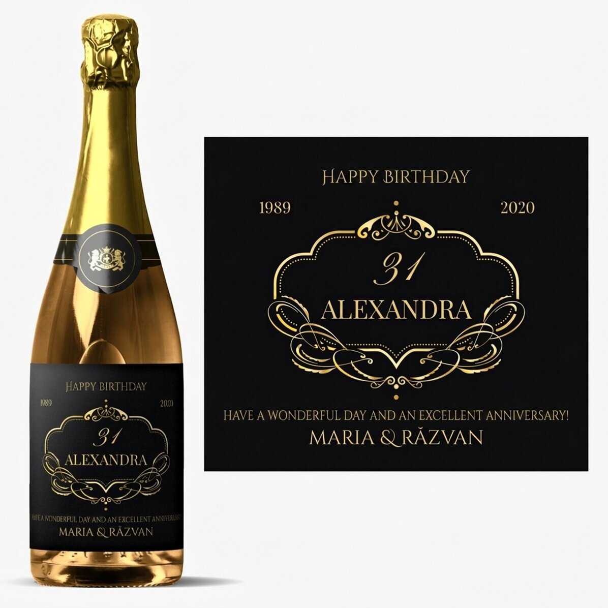 Wino musujące z indywidualnym napisem – Eleganckie