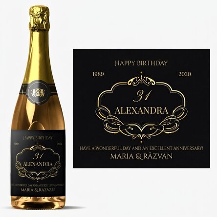Wino musujące z indywidualnym napisem – Eleganckie