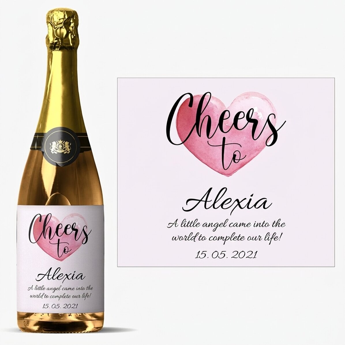 Wino musujące z indywidualnym napisem – Na zdrowie...