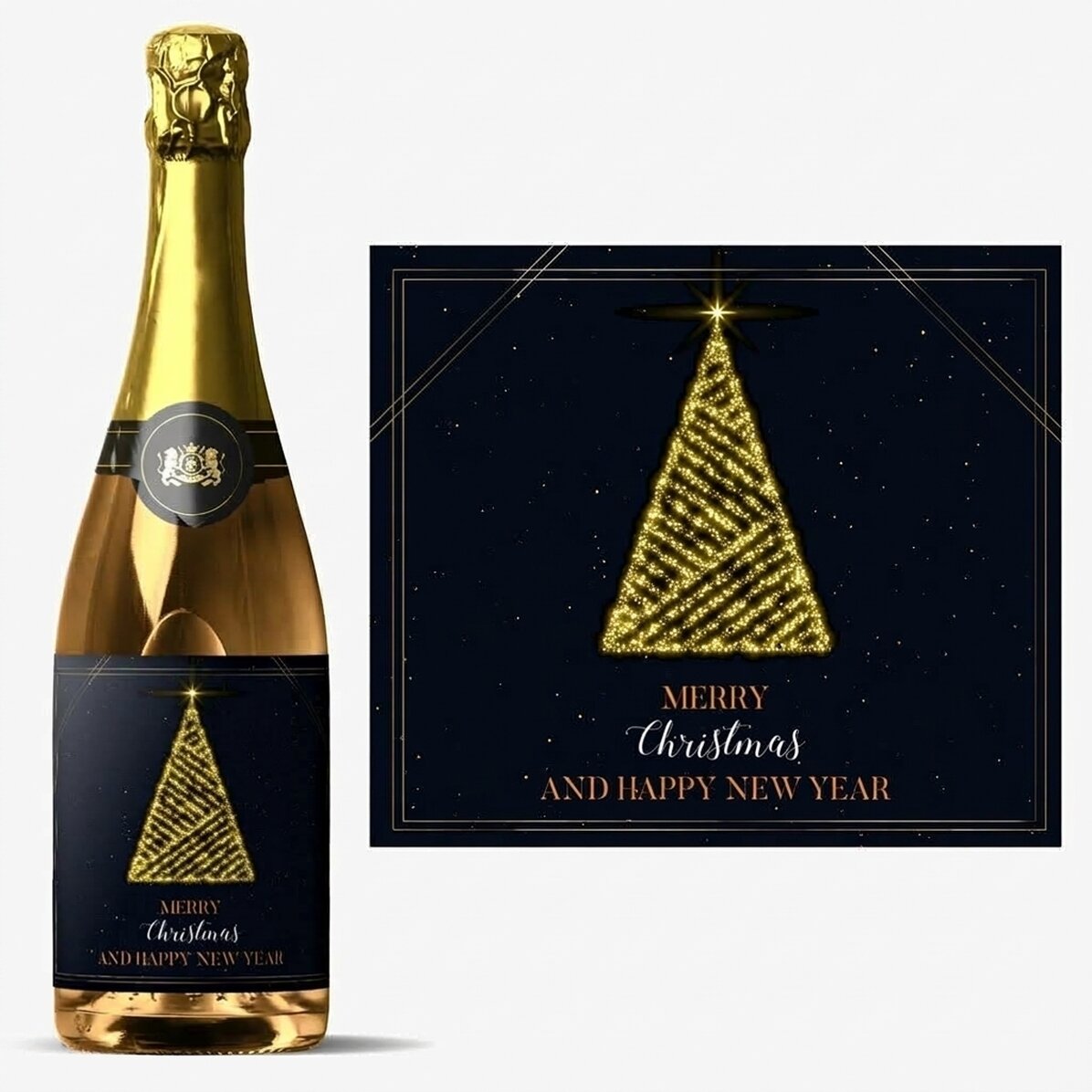 Wino musujące z indywidualnym napisem – Christmas Tree