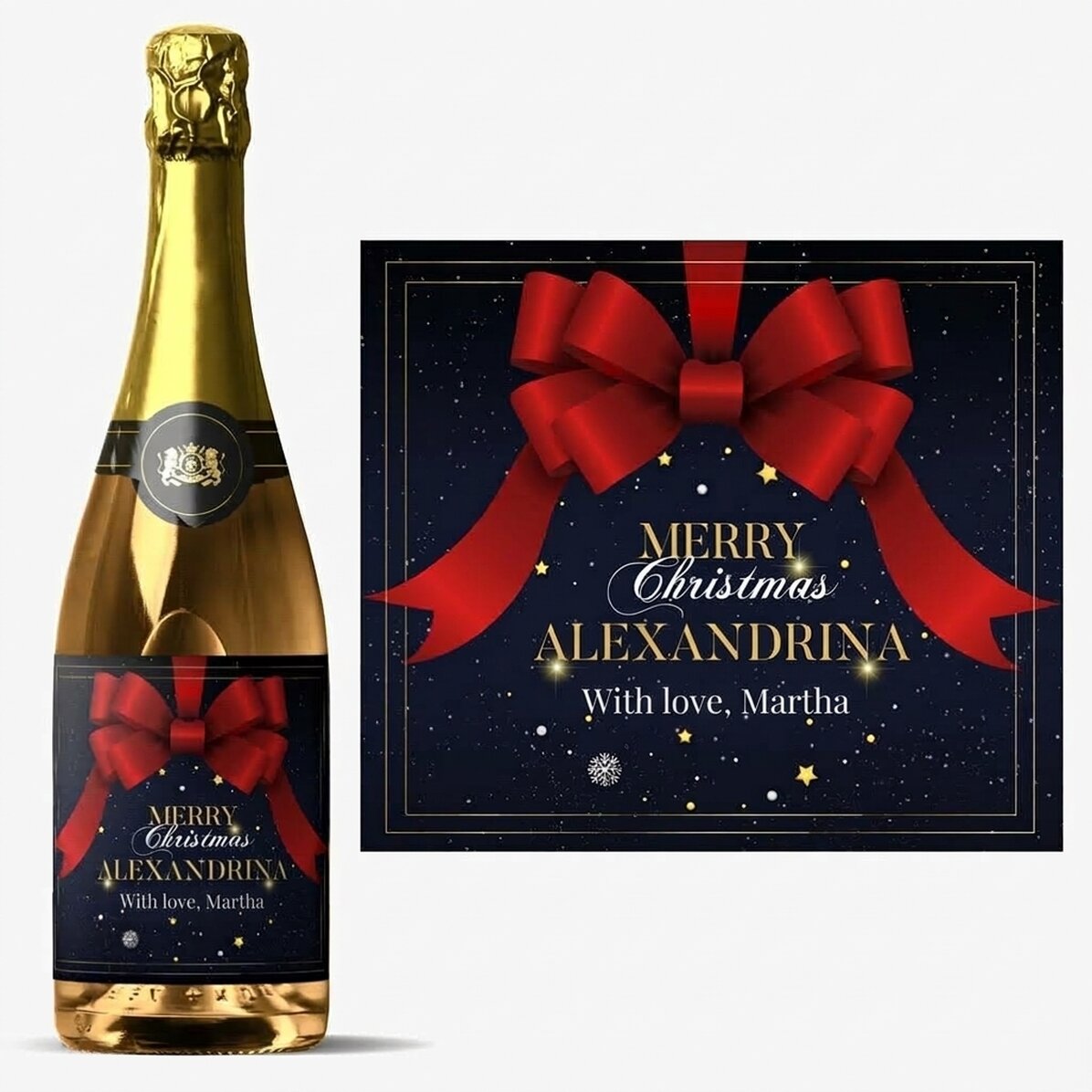 Wino musujące z indywidualnym napisem – Glamorous Christmas
