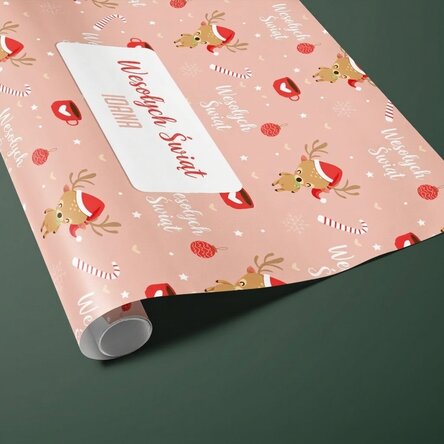 Papier do pakowania prezentów z indywidualnym napisem w ramce – Sweet Christmas