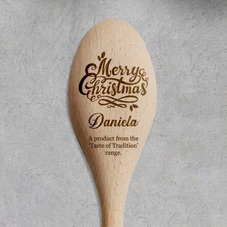 Personalised wooden spoon - Merry Christmas to you