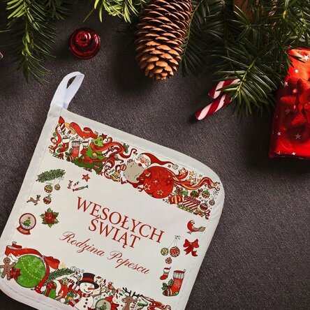 Spodek pod gorący garnek z indywidualnym napisem – Traditional Christmas
