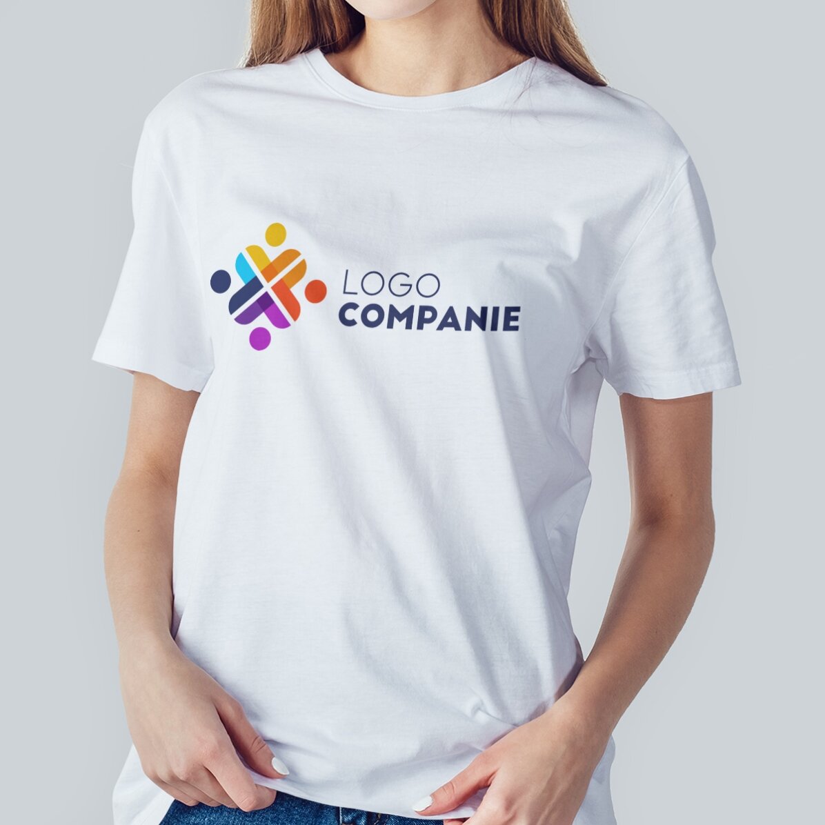 Koszulka bawełniana z nadrukiem logo w formacie poziomym