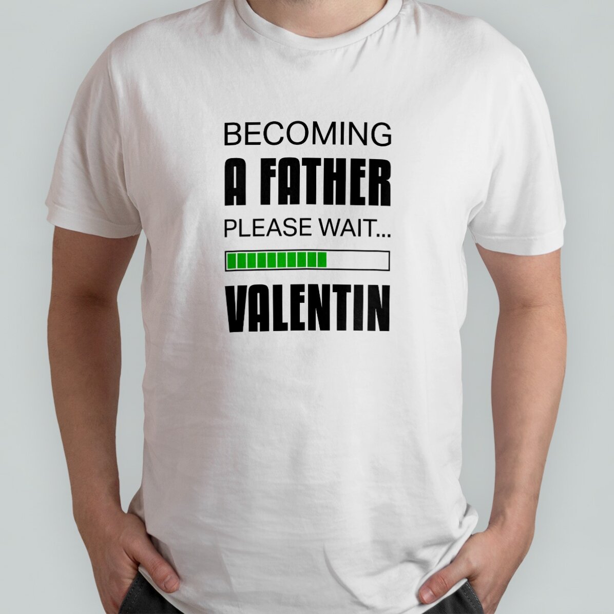 Bawełniana koszulka z nadrukiem – „Becoming a father”