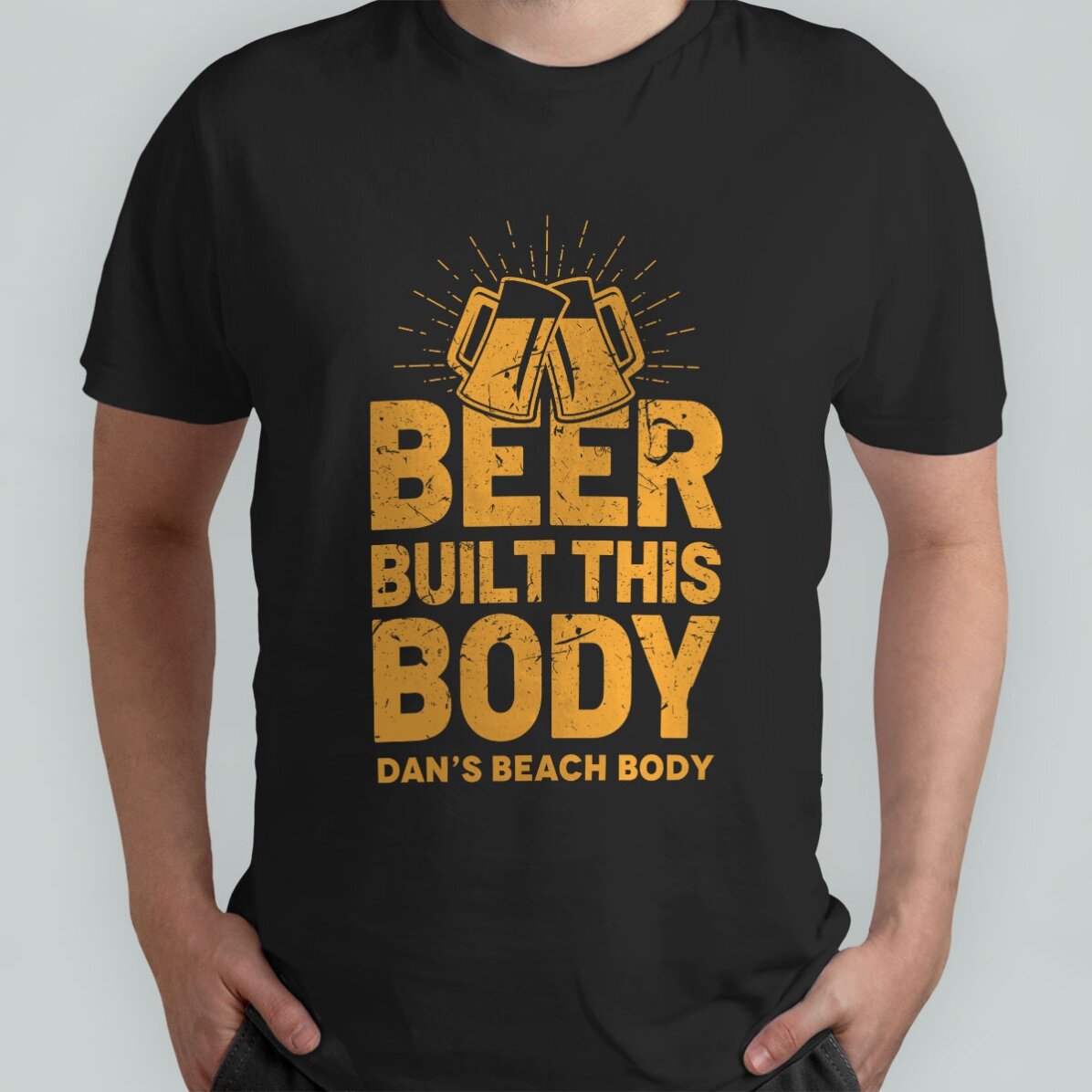 Bawełniana koszulka z nadrukiem – „Beer Built This Body”
