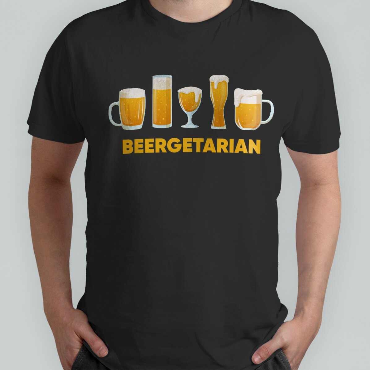 Koszulka bawełniana z nadrukiem – Beergetarian