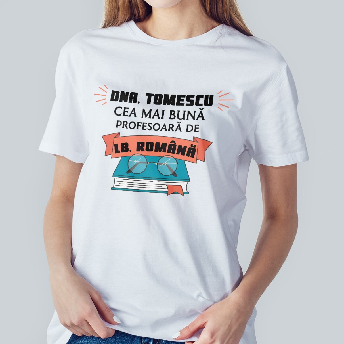 Custom cotton T-shirt with text - Best teacher