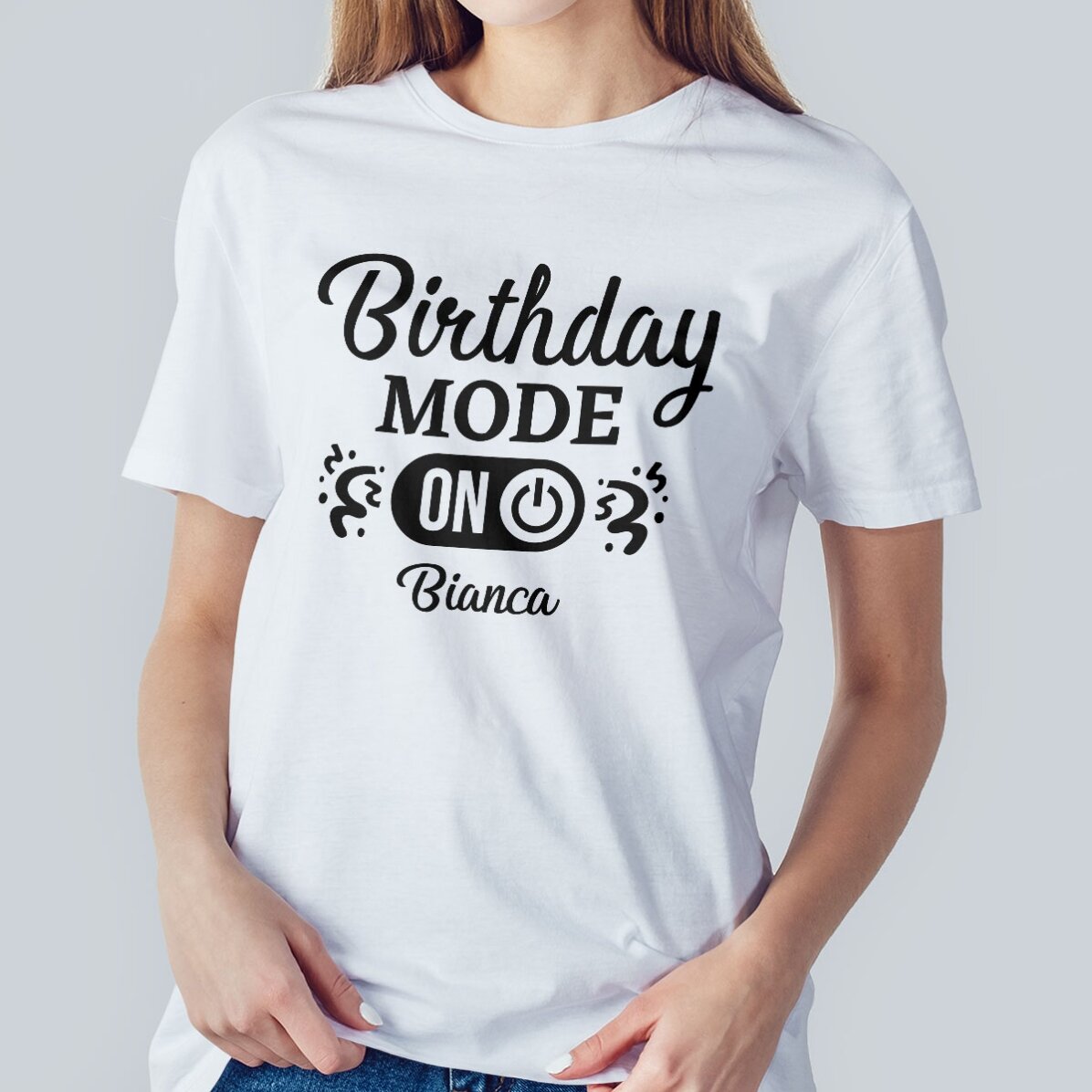 Bawełniana koszulka z nadrukiem – Birthday Mode ON