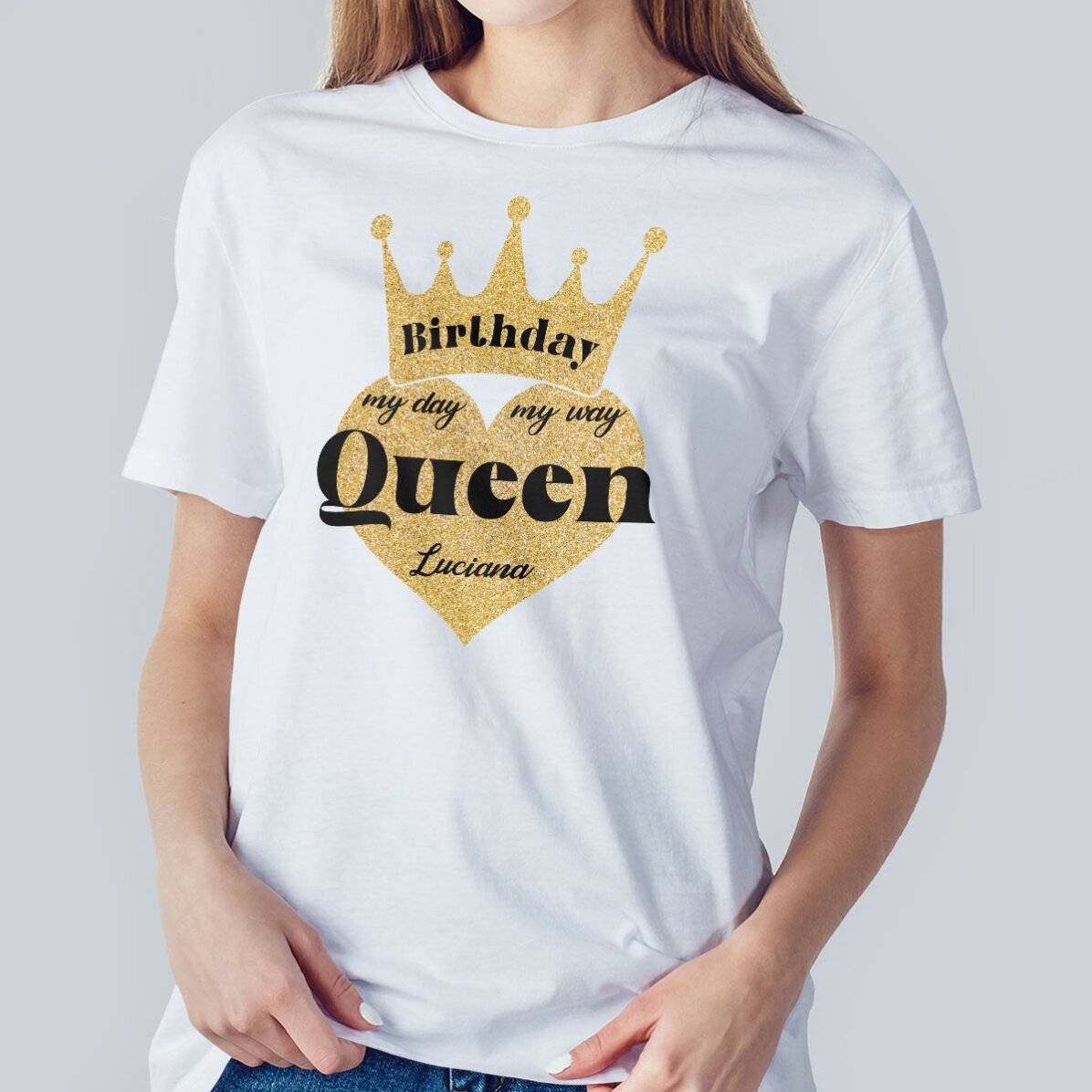 Bawełniana koszulka z nadrukiem – Birthday Queen