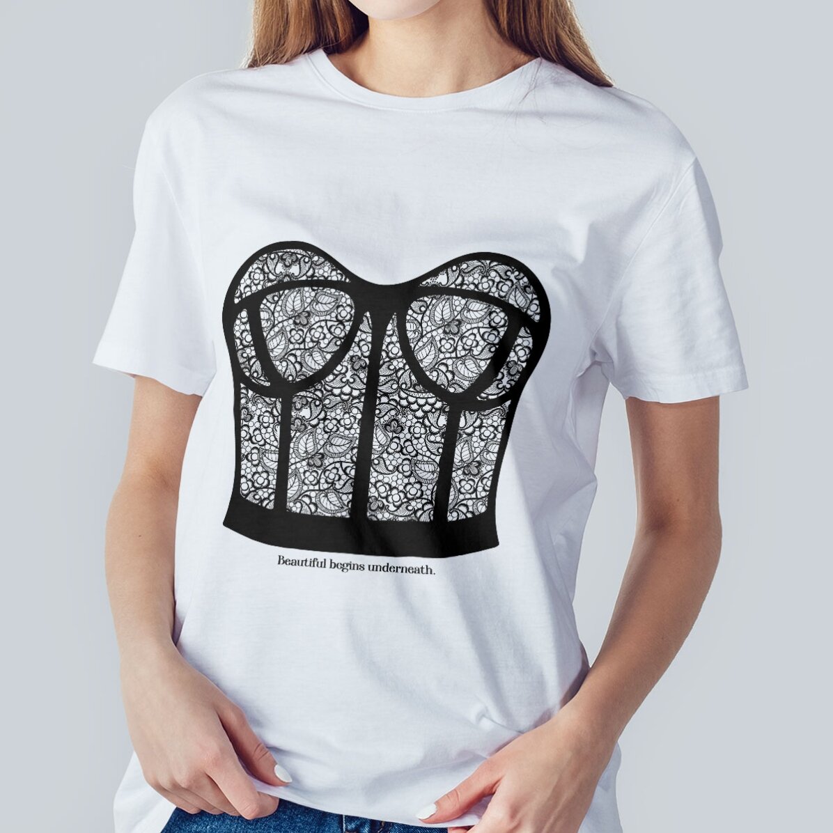 Bawełniana koszulka z nadrukiem – Corset