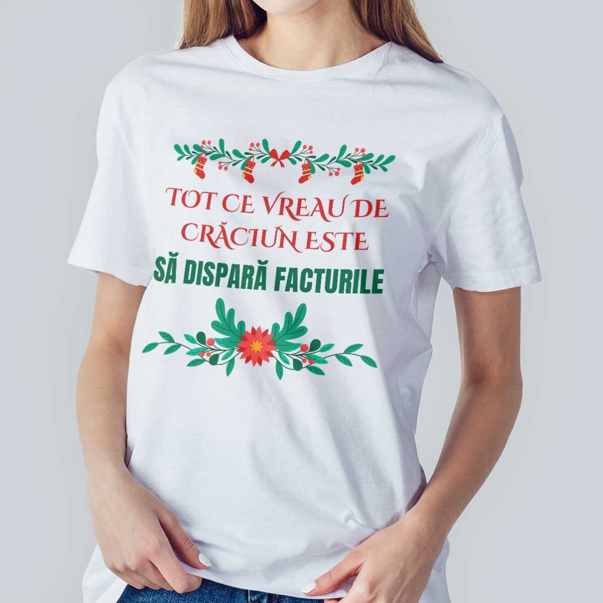 Custom cotton T-shirt with text - Christmas Wish